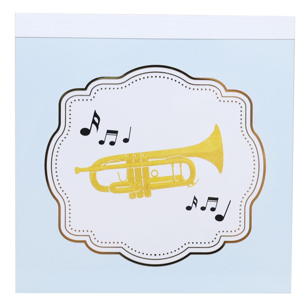 メモパッドスクエア メモ帳 Music Ensemble トランペット Green Flash 新学期準備文具 かわいい メール便可
