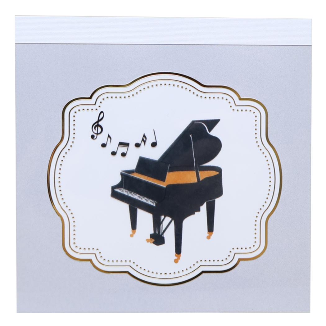 メモパッドスクエア メモ帳 Music Ensemble ピアノ グレー Green Flash 新学期準備文具 かわいい メール便可