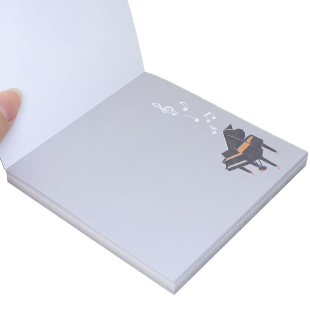 メモパッドスクエア メモ帳 Music Ensemble ピアノ グレー Green Flash 新学期準備文具 かわいい メール便可