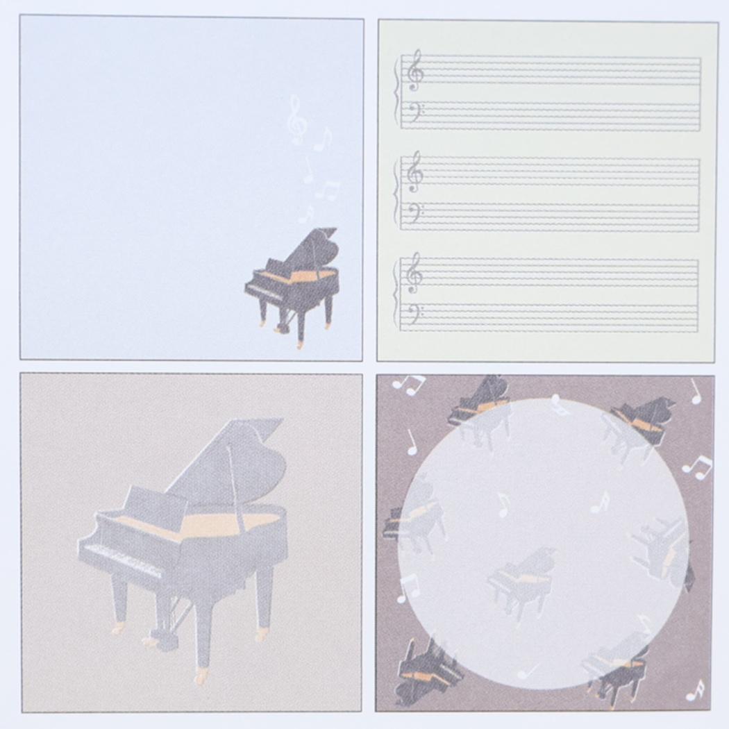 メモパッドスクエア メモ帳 Music Ensemble ピアノ グレー Green Flash 新学期準備文具 かわいい メール便可