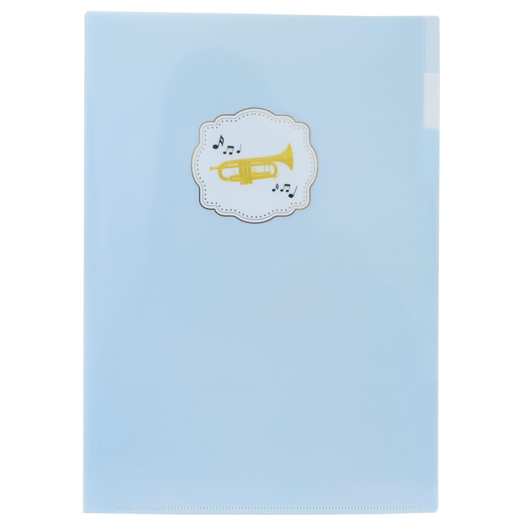 A4ポケットクリアファイル ポケットファイル Music Ensemble トランペット Green Flash 新学期準備文具 かわいい メール便可