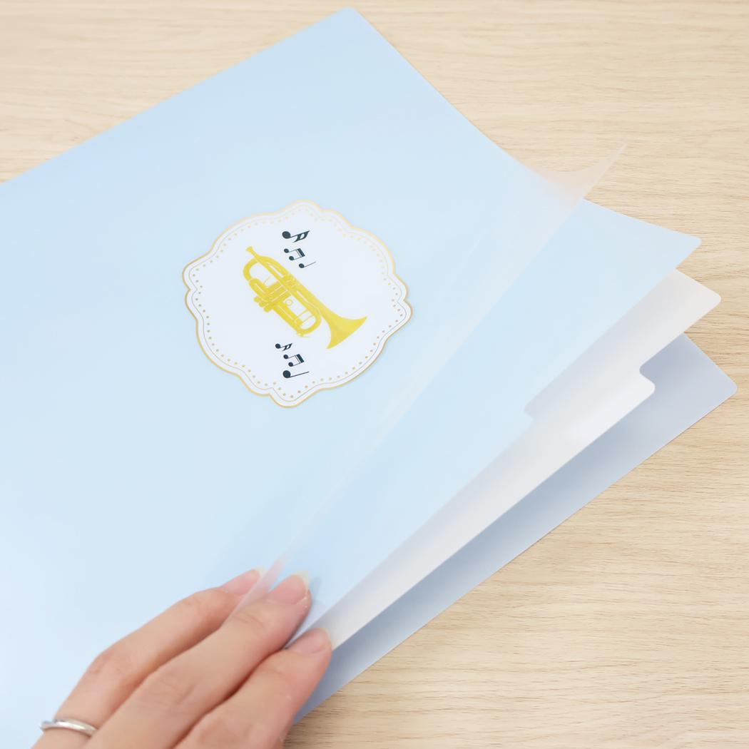 A4ポケットクリアファイル ポケットファイル Music Ensemble トランペット Green Flash 新学期準備文具 かわいい メール便可