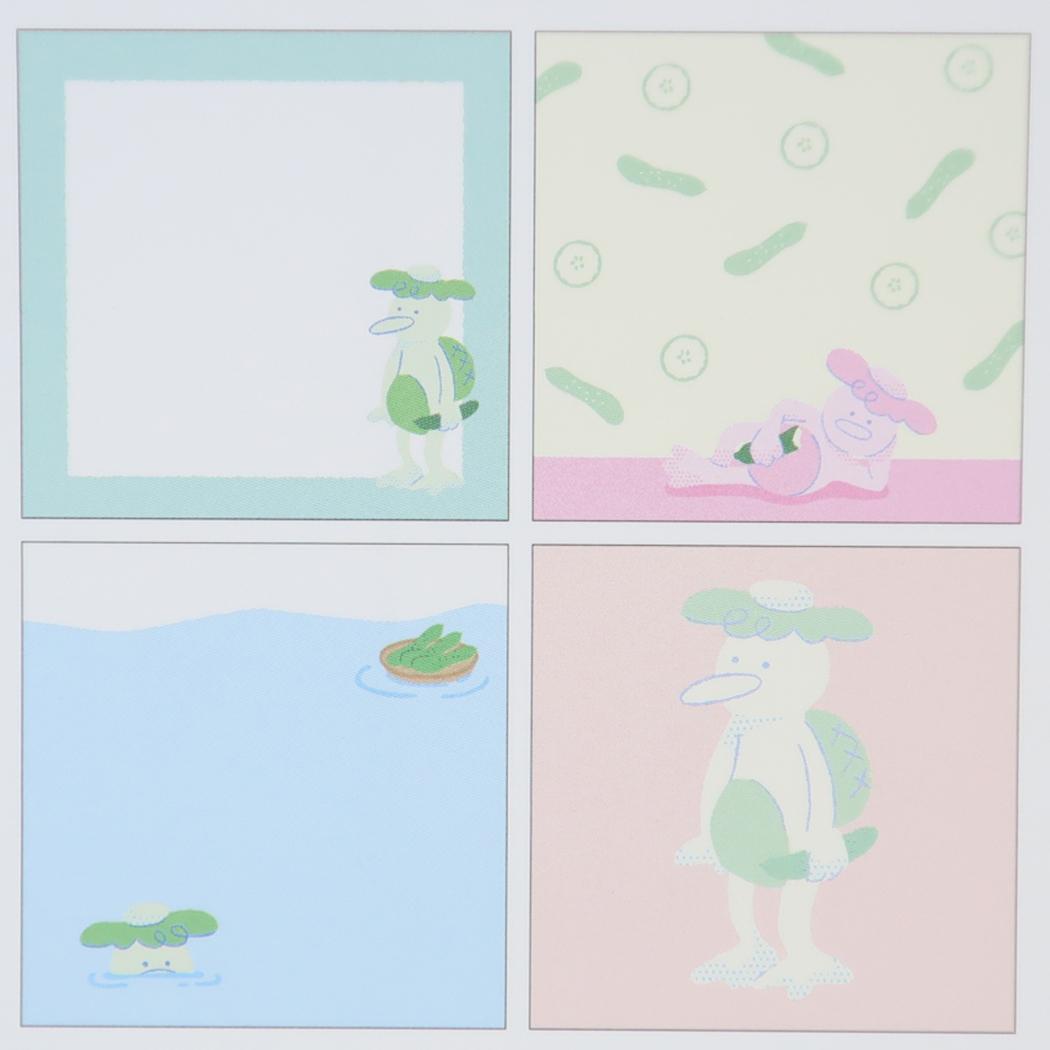 ミカクニン メモ帳 メモパッド スクエア カッパ Green Flash