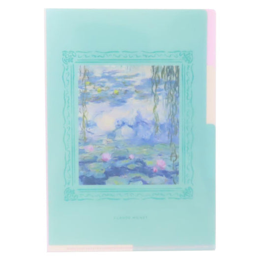 A5ポケットクリアファイル ポケットファイル DAILY MUSEUM 睡蓮 Green Flash 新学期準備文具 モネ 名画 メール便可