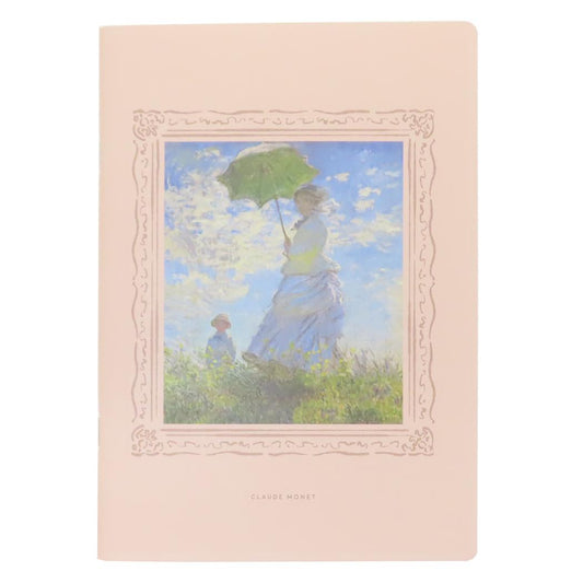 A5ノート 横罫ノート DAILY MUSEUM 散歩 日傘をさす女性 Green Flash ミニノート モネ 名画 メール便可