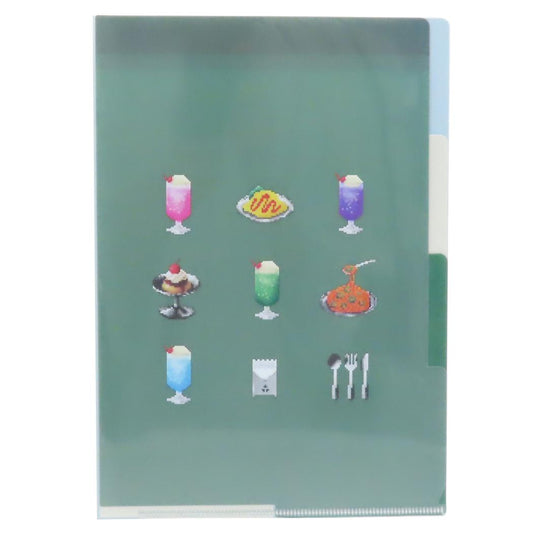 A5ポケットクリアファイル ポケットファイル ピクセルック 喫茶店 Green Flash 新学期準備文具 かわいい メール便可