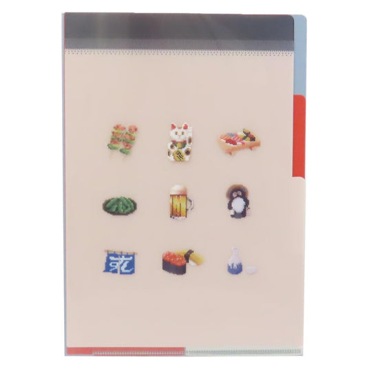 A5ポケットクリアファイル ポケットファイル ピクセルック 居酒屋 Green Flash 新学期準備文具 かわいい メール便可