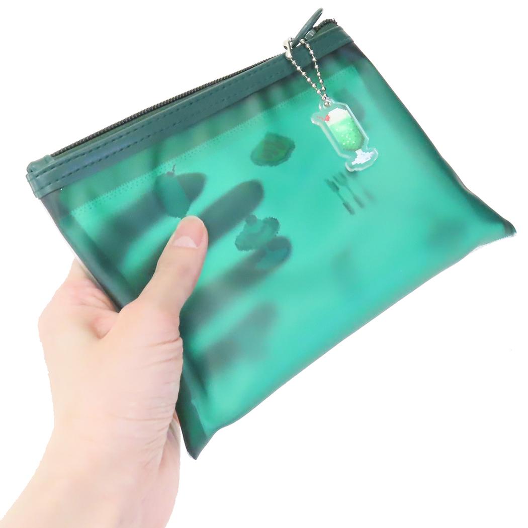 PVCポーチ コスメポーチ ピクセルック 喫茶店 Green Flash 小物入れ かわいい メール便可