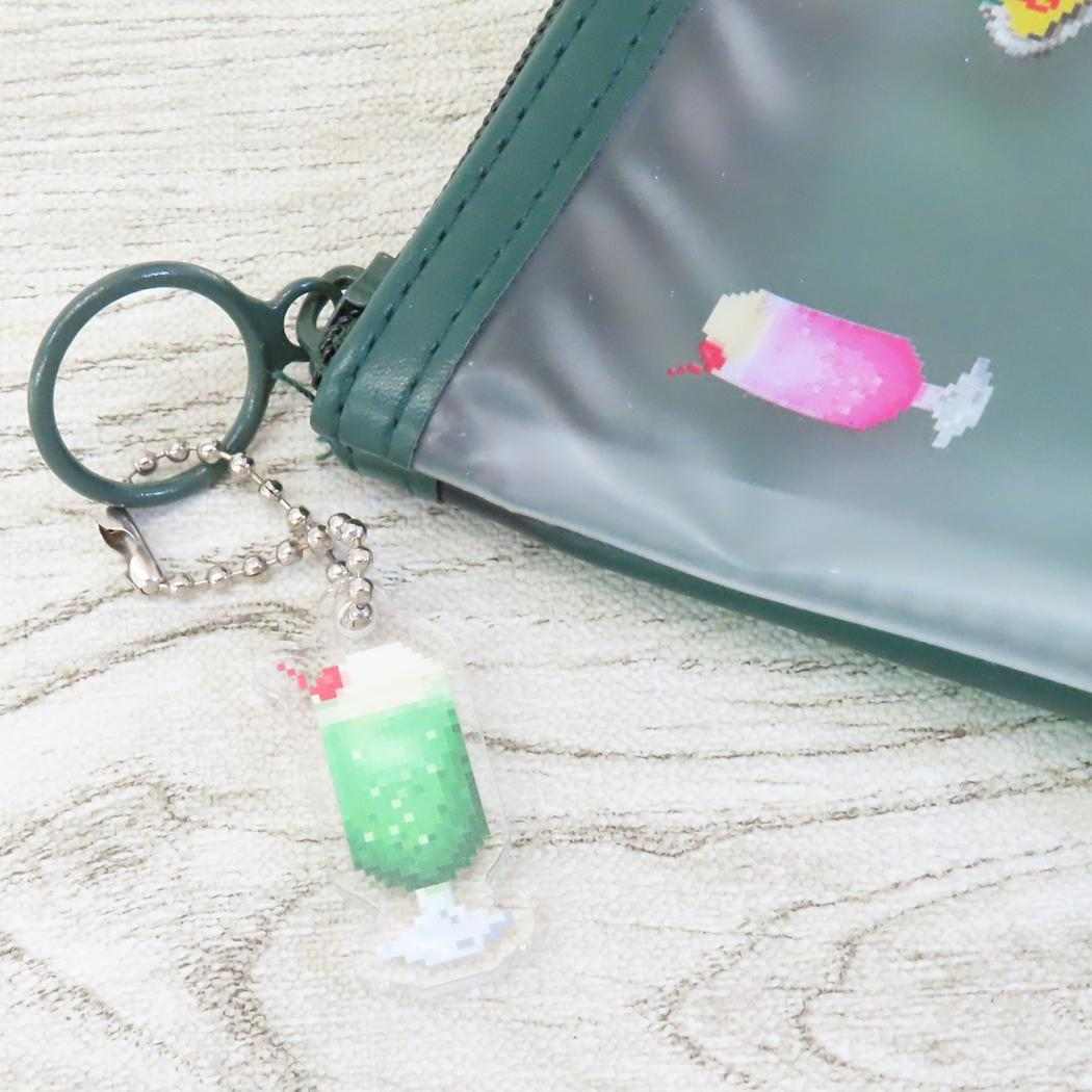 PVCポーチ コスメポーチ ピクセルック 喫茶店 Green Flash 小物入れ かわいい メール便可