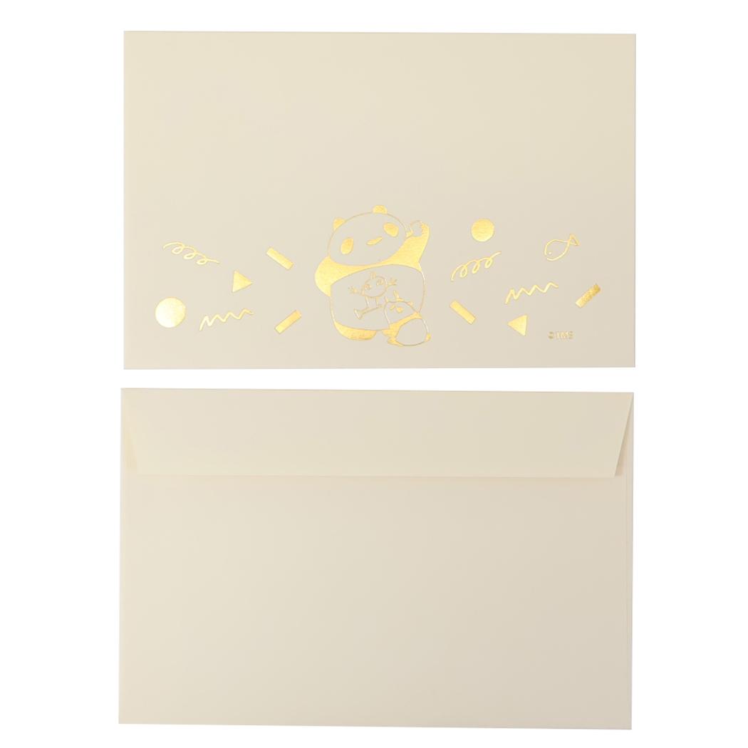 金箔レターセット 手紙セット パンダコパンダ らくがき Green Flash 便箋＆封筒 メール便可