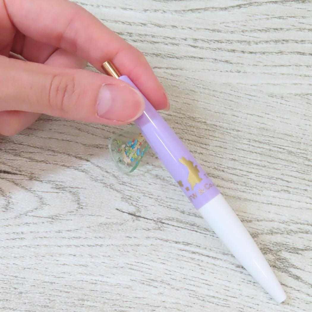 チャーム付きミニボールペン ボールペン ピーターラビット パープル Green Flash 新学期準備文具 絵本メール便可