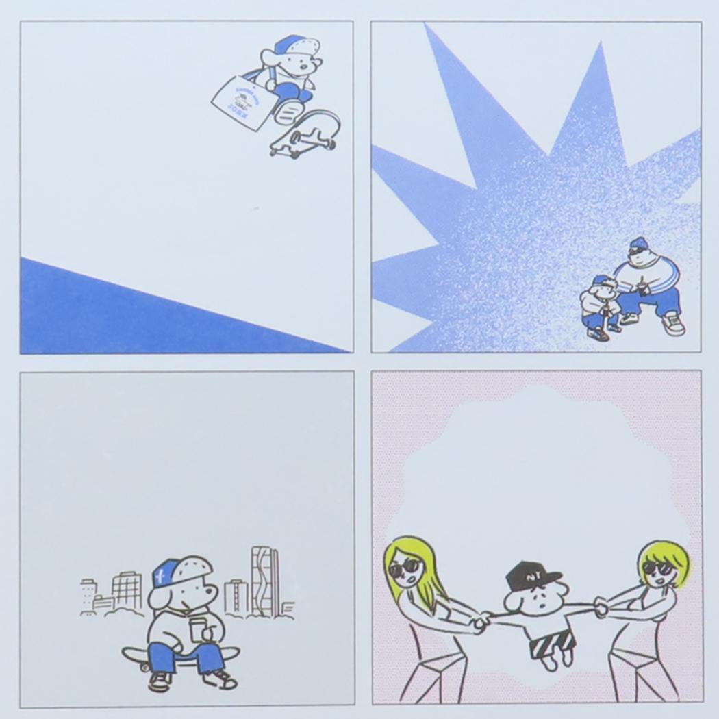 メモパッド スクエア メモ帳 スケータージョン Skater JOHN action シバチャン Green Flash 100枚綴り メール便可