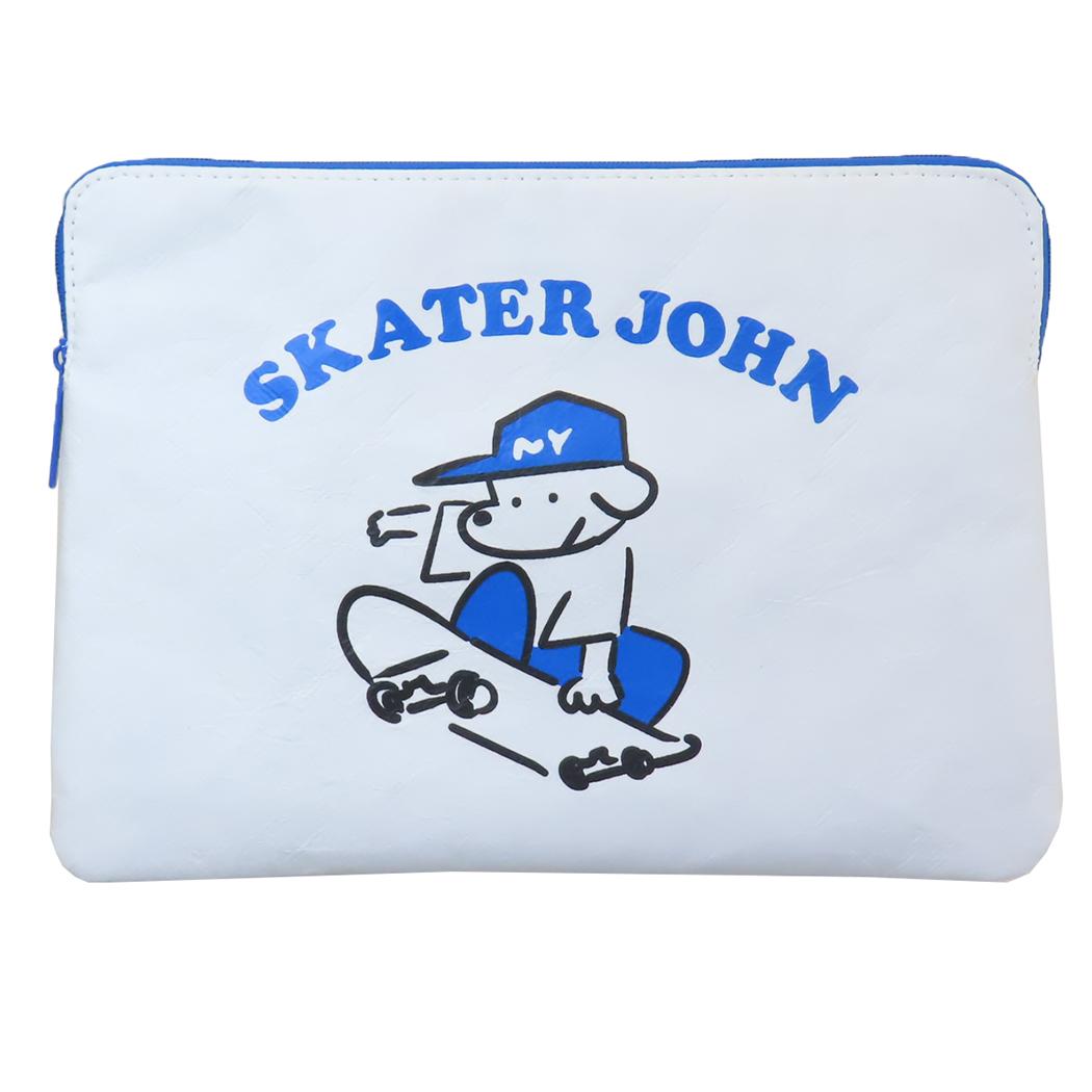 フラットポーチ M 平ポーチ スケータージョン Skater JOHN シバチャン Green Flash 小物入れ メール便可