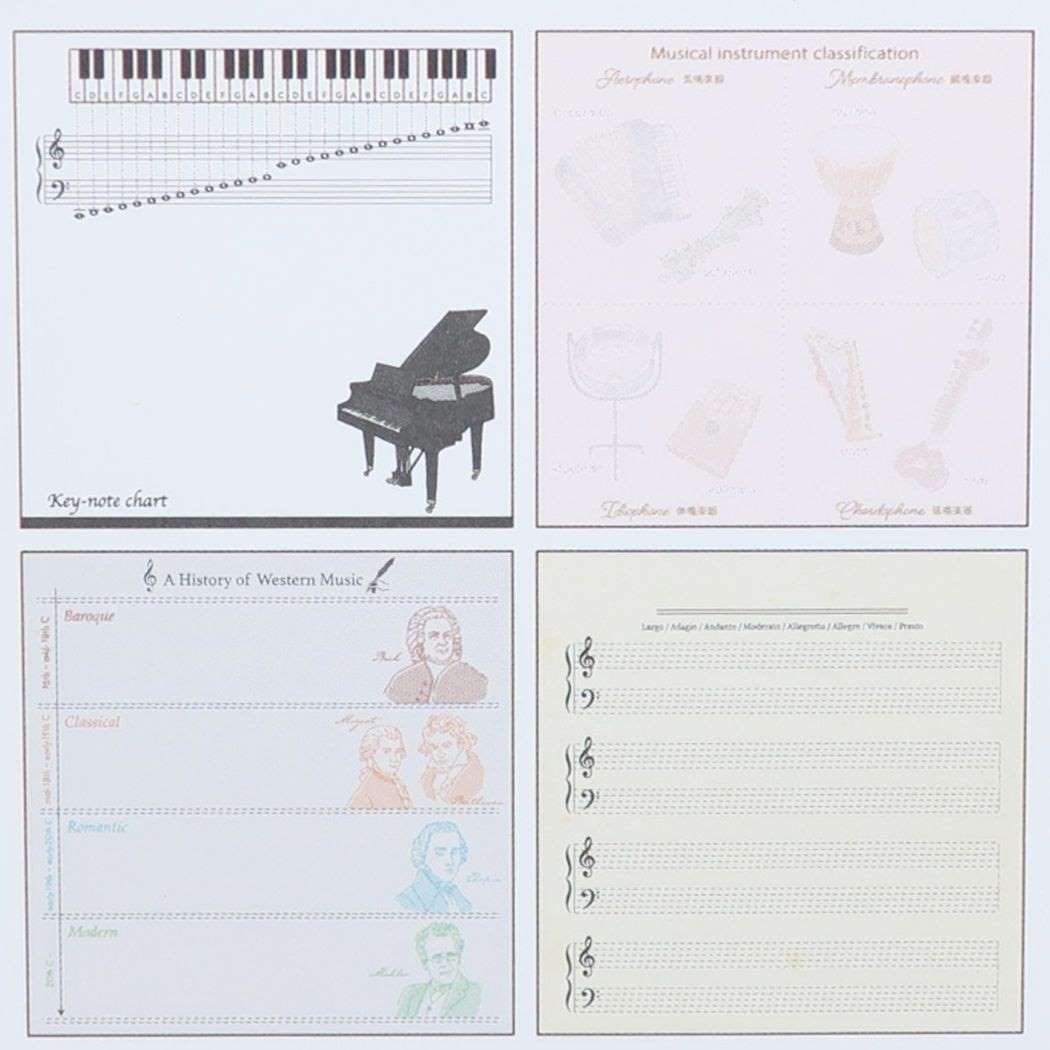 スクエアメモパッド メモ帳 STUDY HOLIC 音楽学 Green Flash 新学期準備文具 事務用品 メール便可