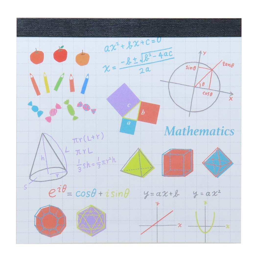 メモパッド スクエア メモ帳 STUDY HOLIC 数学 Green Flash 新学期準備文具 事務用品 学び 学問 メール便可