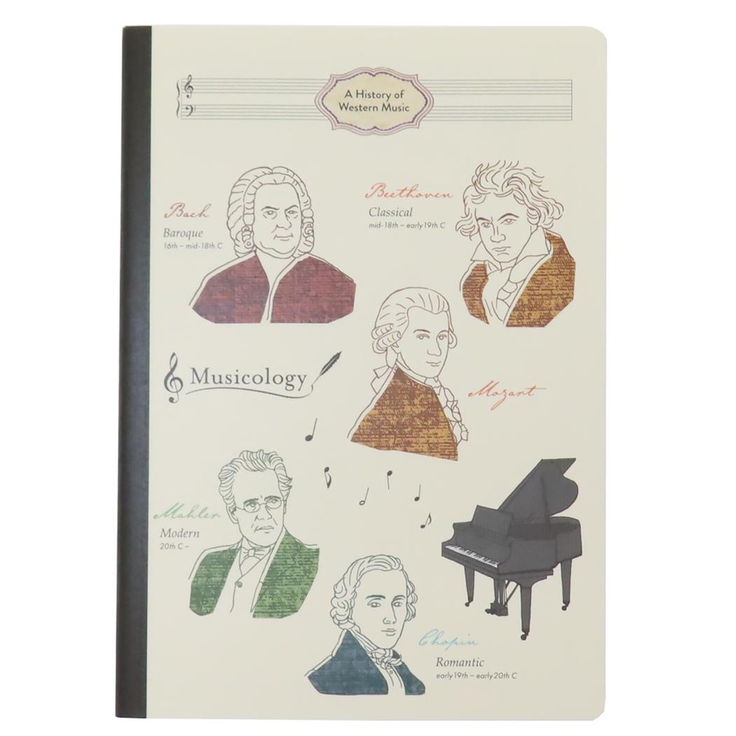 A5ノート 横罫ノート STUDY HOLIC 音楽学 Green Flash ミニノート 学び 学問 メール便可