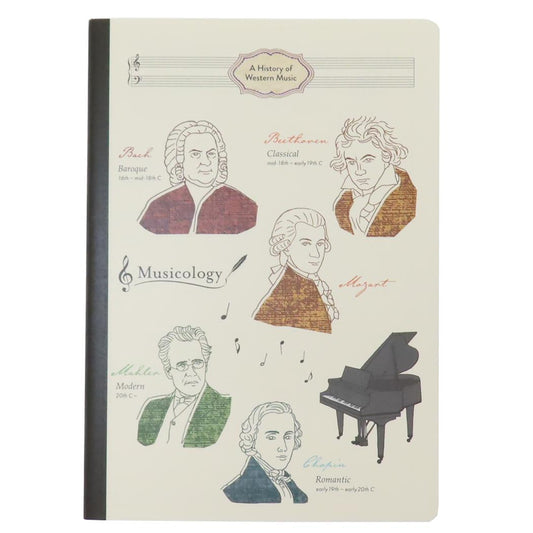 A5ノート 横罫ノート STUDY HOLIC 音楽学 Green Flash ミニノート 学び 学問 メール便可