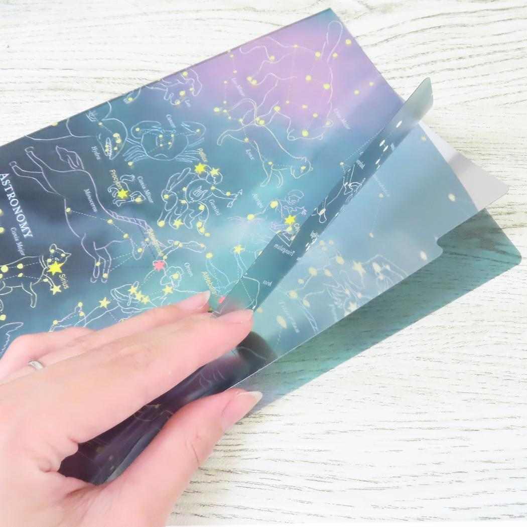 A5ポケットクリアファイル ポケットファイル STUDY HOLIC 天文学 Green Flash 新学期準備文具 学び 学問 メール便可