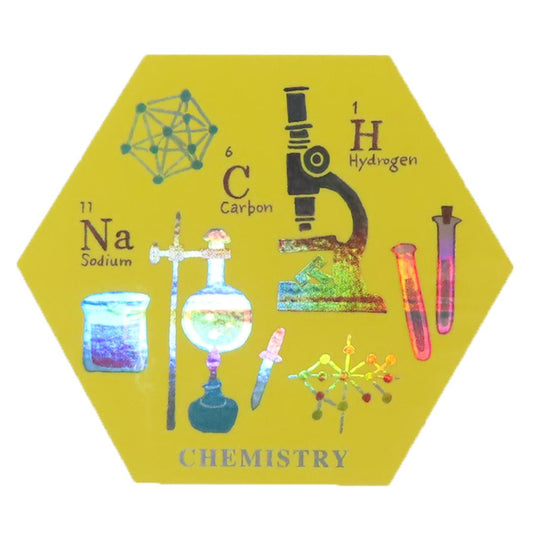 オーロラステッカー ダイカットシール STUDY HOLIC 化学 Green Flash デコシール 耐水耐光 学び 学問 メール便可