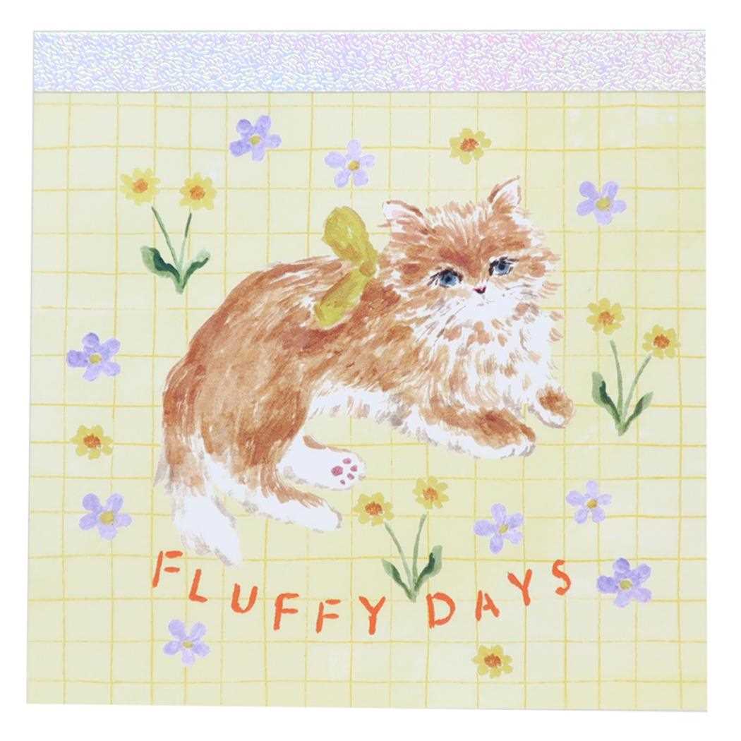 メモパッド メモ帳 利光春華 yellow ribbon cat Green Flash 新学期準備文具 おしゃれ メール便可