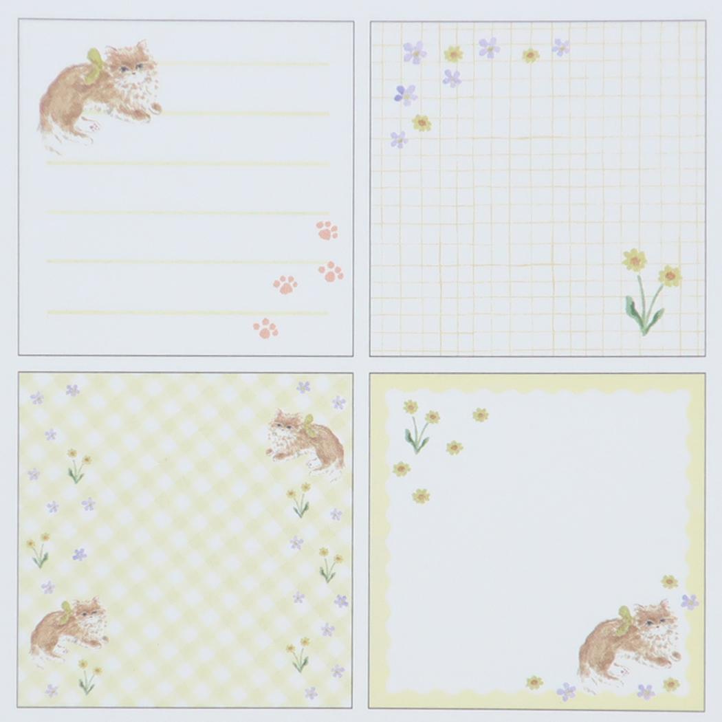 メモパッド メモ帳 利光春華 yellow ribbon cat Green Flash 新学期準備文具 おしゃれ メール便可
