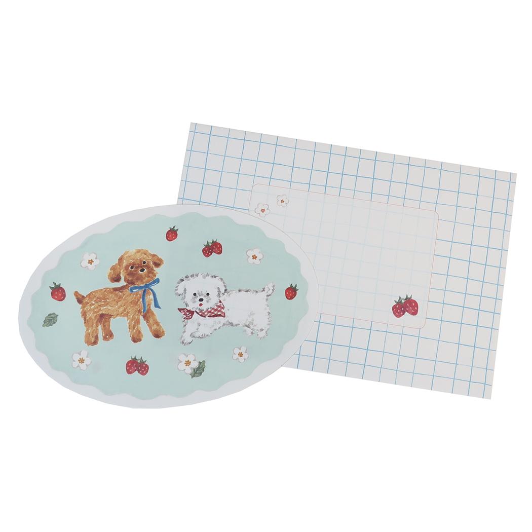 レターセット 手紙セット 利光春華 dog Green Flash 便箋＆封筒 おしゃれ メール便可