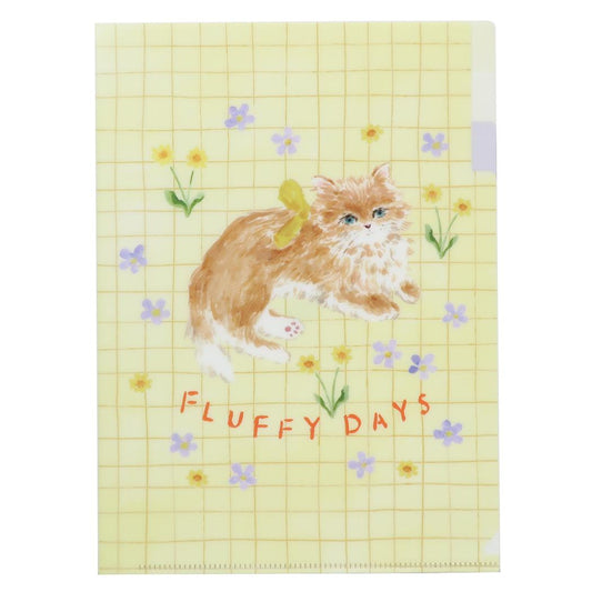 A5ポケットクリアファイル ポケットファイル 利光春華 yellow ribbon cat Green Flash 新学期準備文具 おしゃれ メール便可