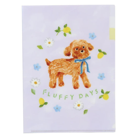 A5ポケットクリアファイル ポケットファイル 利光春華 blue ribbon dog Green Flash 新学期準備文具 おしゃれ メール便可