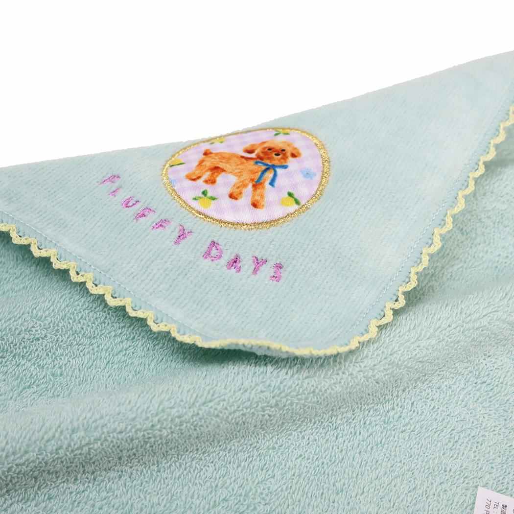 タオルハンカチ ミニタオル 利光春華 blue ribbon dog Green Flash 汗拭きタオル おしゃれ メール便可