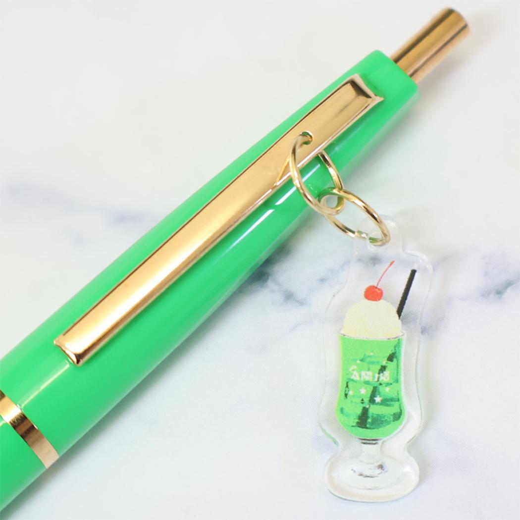 チャーム付きボールペン ボールペン 太陽ノ塔洋菓子店 メロンソーダ Green Flash 新学期準備文具 筆記用具 メール便可