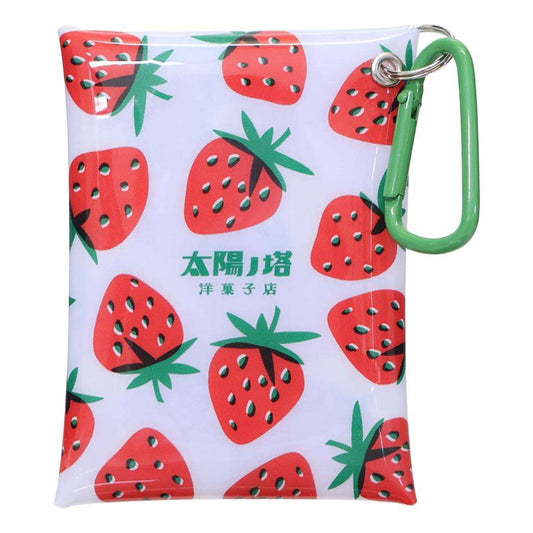 PVCミニケース クリアポーチ 太陽ノ塔洋菓子店 イチゴ Green Flash 小物入れ カラビナ付き ミニポーチ メール便可