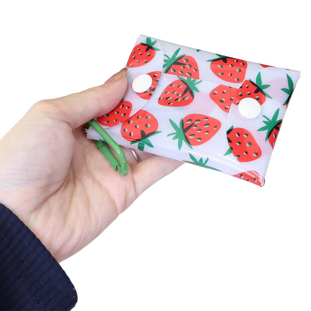 PVCミニケース クリアポーチ 太陽ノ塔洋菓子店 イチゴ Green Flash 小物入れ カラビナ付き ミニポーチ メール便可