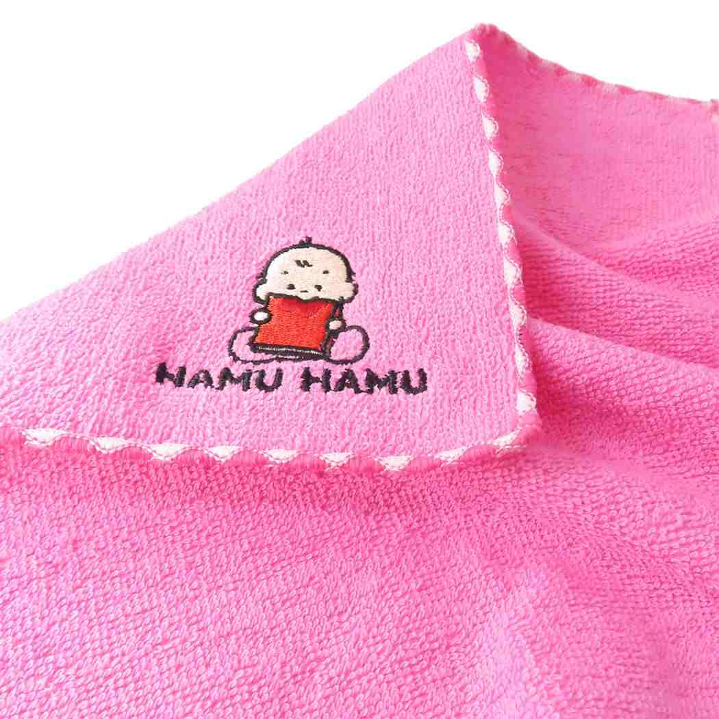刺繍ハンカチ ハンドタオル おおのたろう 桃 学研ステイフル ミニタオル 汗拭きタオル メール便可