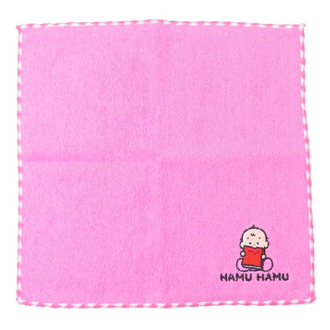 刺繍ハンカチ ハンドタオル おおのたろう 桃 学研ステイフル ミニタオル 汗拭きタオル メール便可