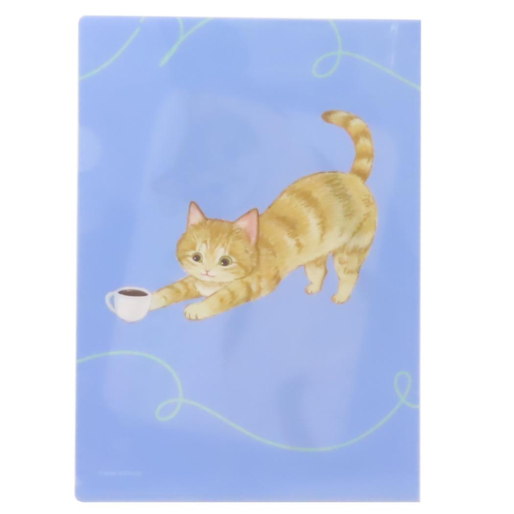 A4ポケットファイル ポケットファイル ねこハラ ブルー 新入学 ねこ 学研ステイフル 新学期準備文具 かわいい メール便可