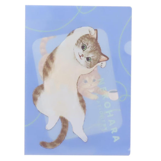 A4ポケットファイル ポケットファイル ねこハラ ブルー 新入学 ねこ 学研ステイフル 新学期準備文具 かわいい メール便可