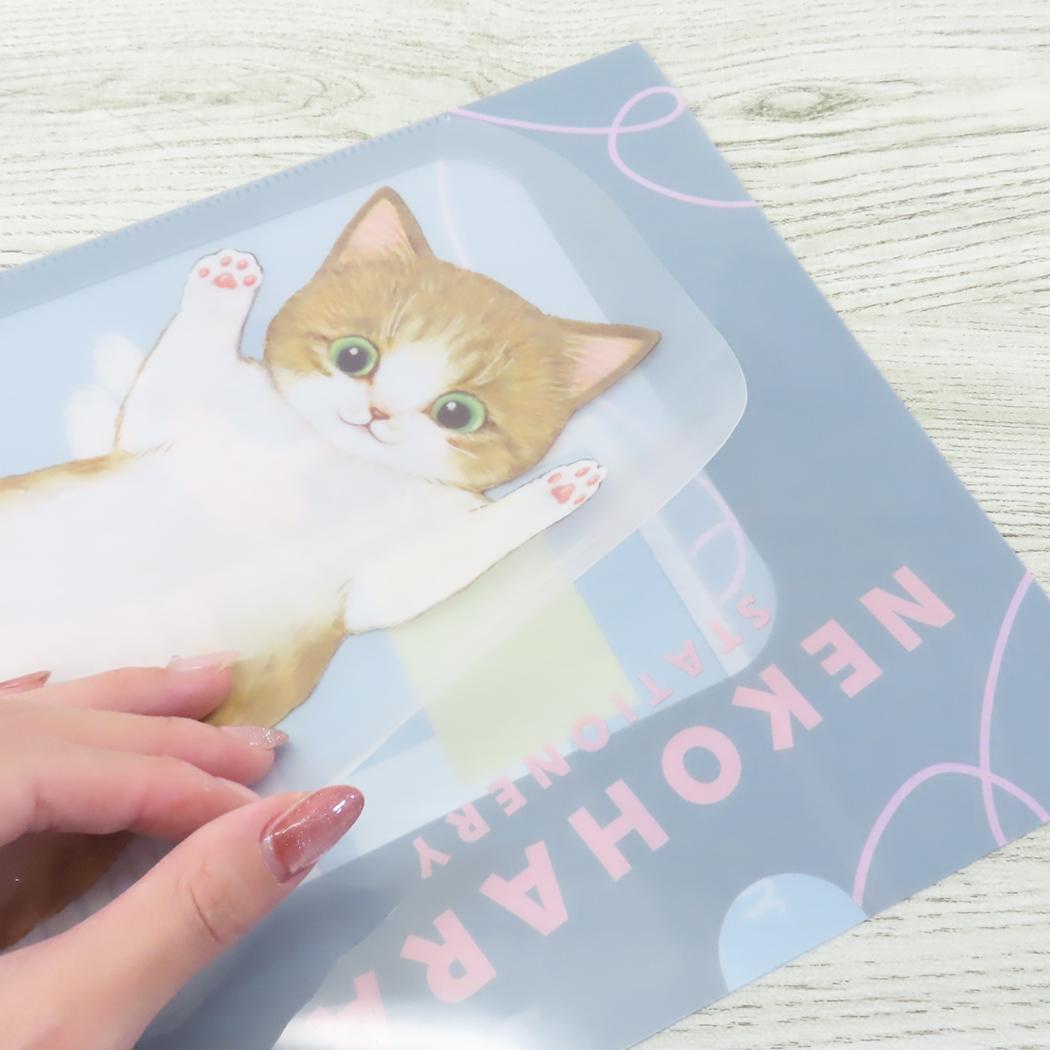 A4ポケットファイル ポケットファイル ねこハラ グレー 新入学 ねこ 学研ステイフル 新学期準備文具 かわいい メール便可