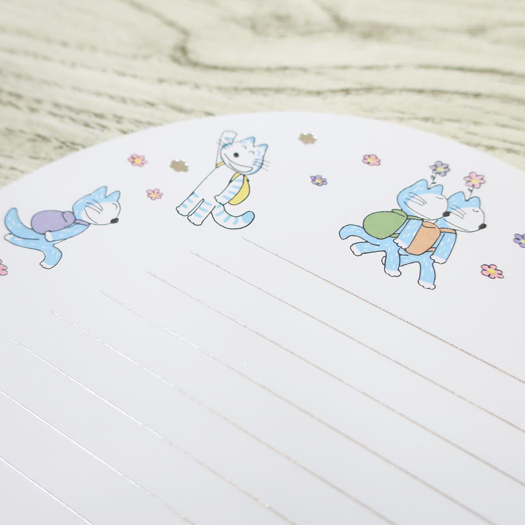 11ぴきのねこ 手紙セット 箔押しレターセット PK 学研ステイフル 便箋＆封筒 絵本キャラクター グッズ メール便可 シネマコレクション