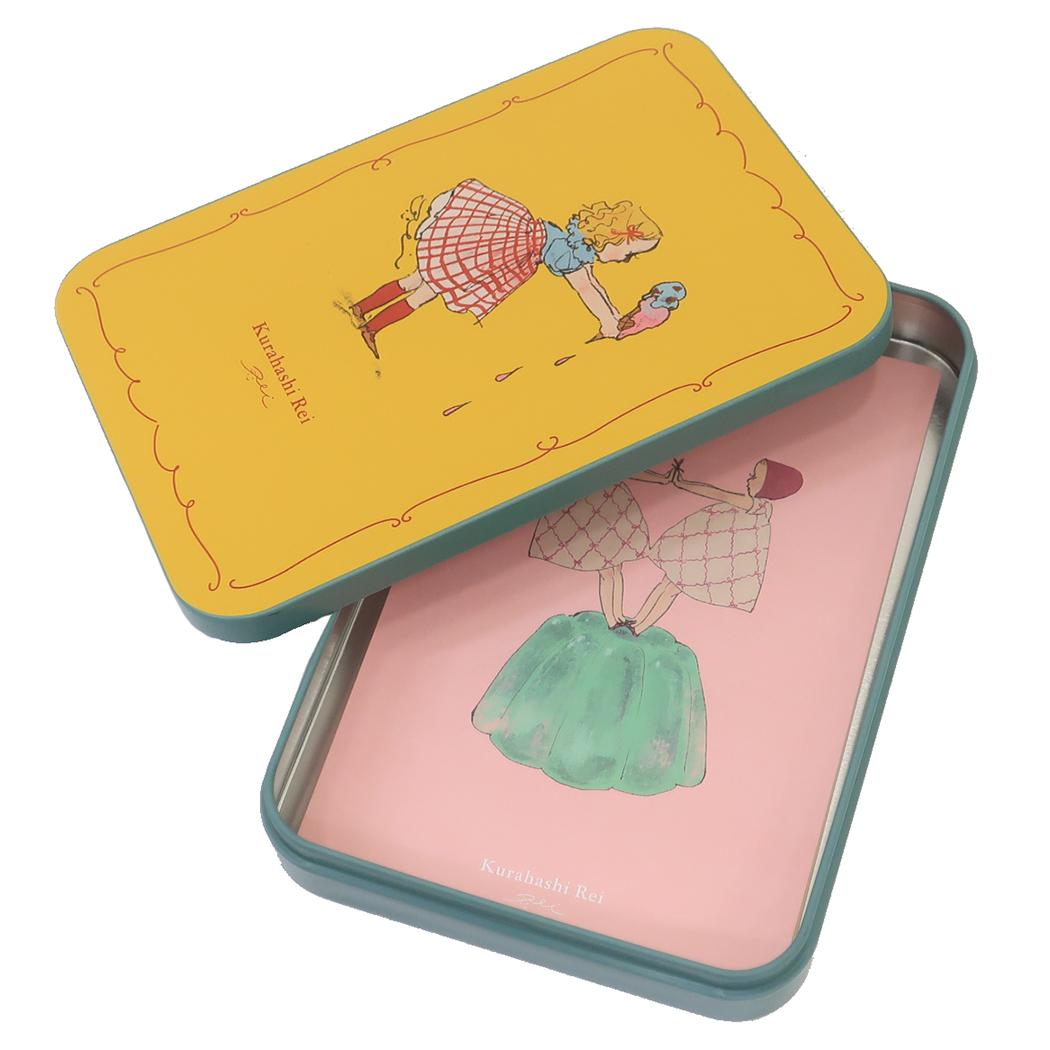 缶入りポストカード POSTCARD くらはしれい YE 学研ステイフル 小物入れ おしゃれ レトロ ガーリー