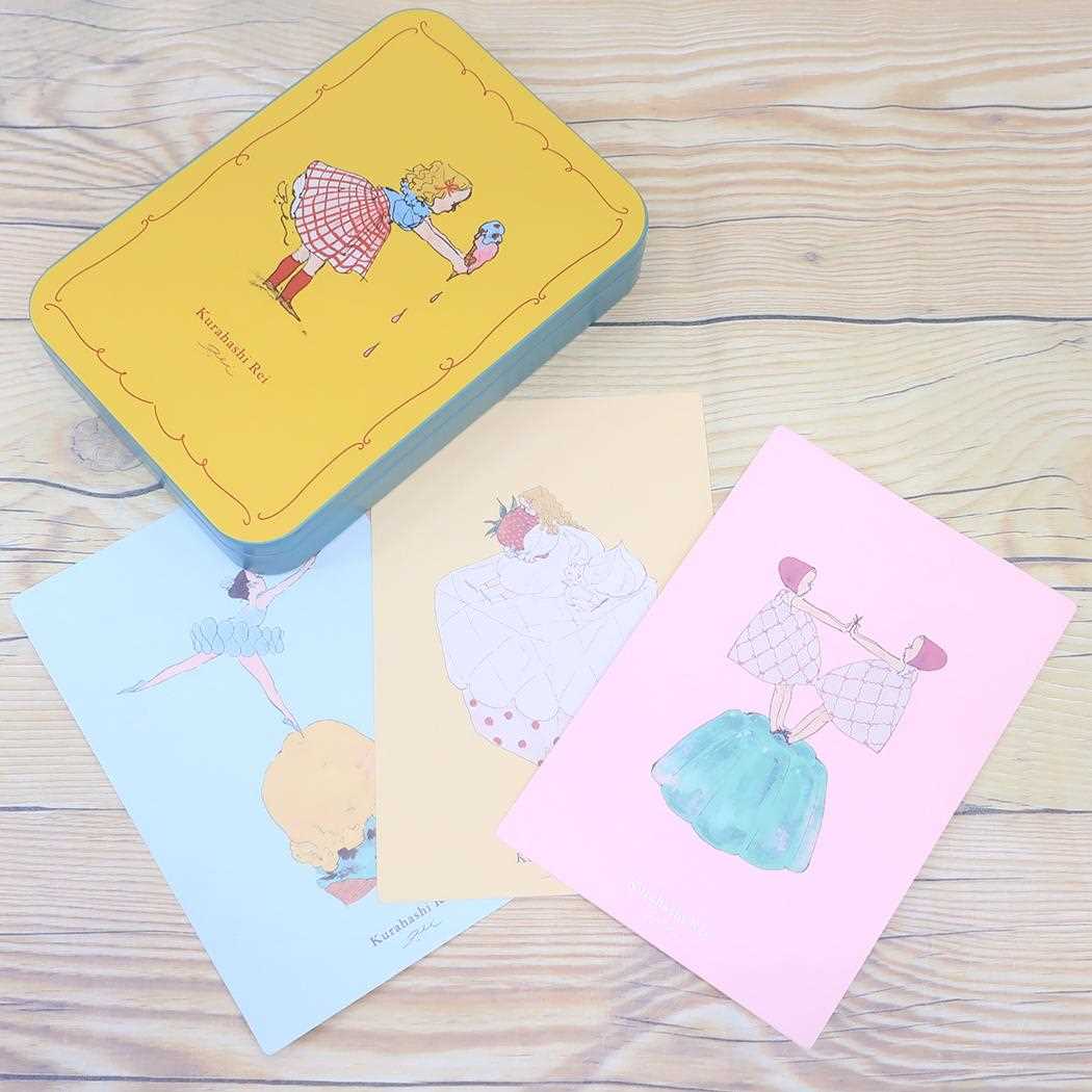 缶入りポストカード POSTCARD くらはしれい YE 学研ステイフル 小物入れ おしゃれ レトロ ガーリー