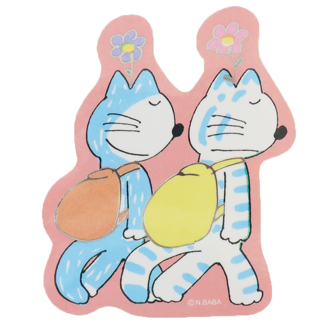 11ぴきのねこ ダイカットシール 箔押しステッカー 2ひき 学研ステイフル デコシール 絵本キャラクター グッズ メール便可 シネマコレクション