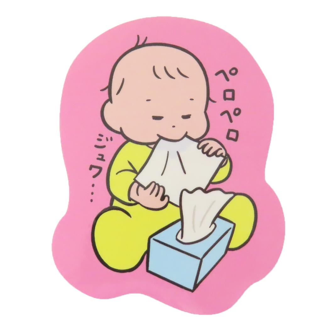 ダイカットステッカー ダイカットシール おおのたろう ティッシュ 学研ステイフル デコシール 防水 UV加工 メール便可