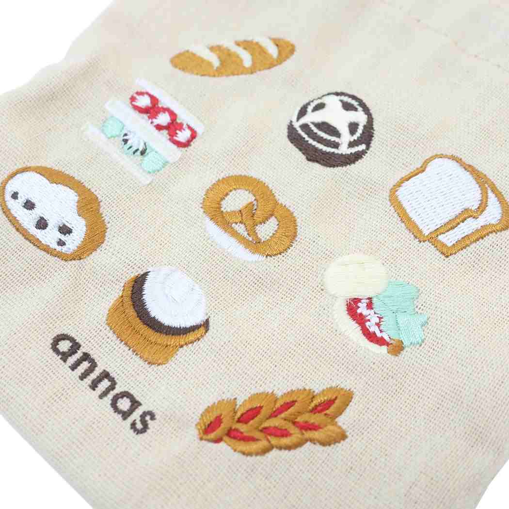 刺繍ミニ巾着 巾着袋 annas アンナス パン 学研ステイフル きんちゃくポーチ 小物入れ おしゃれ メール便可