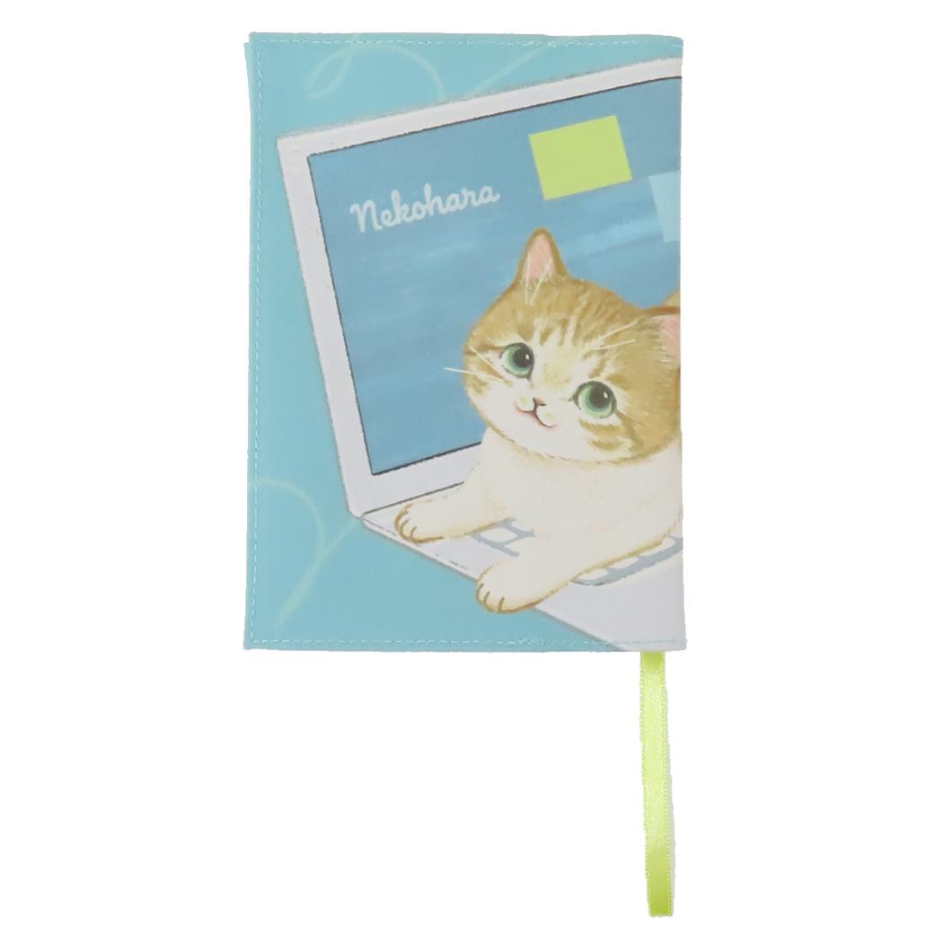 ブックカバー 文庫本カバー ねこハラ グリーン ねこ 学研ステイフル 読書 かわいい メール便可