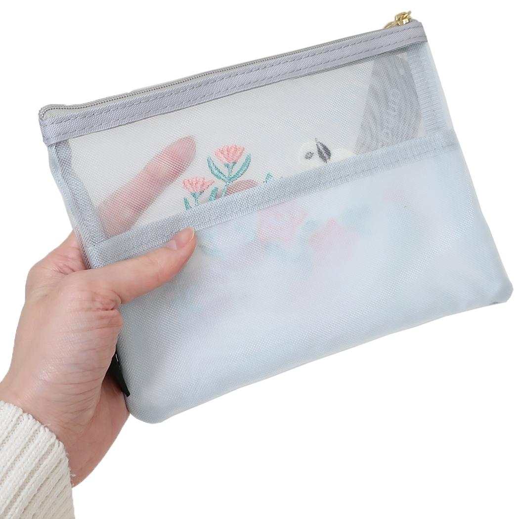 annas アンナス フラットポーチ 刺繍メッシュポーチ ウサギ 学研ステイフル 小物入れ おしゃれ グッズ メール便可 シネマコレクション