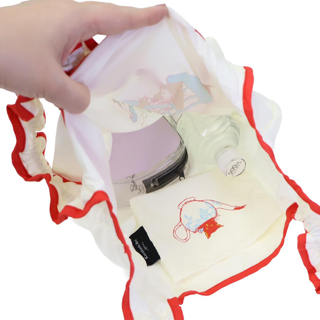 フリルエコバッグ ショッピングバッグ くらはしれい 静かなサーカス 学研ステイフル お買い物かばん 折りたたみ おしゃれ メール便可