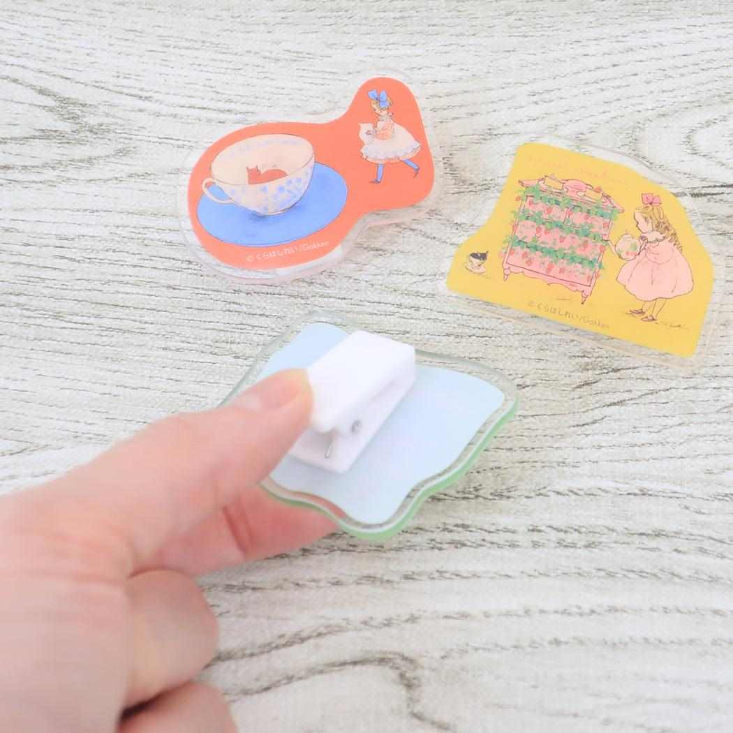 アクリルクリップ クリップ くらはしれい いちご 学研ステイフル 事務用品 書類整理 おしゃれ レトロ ガーリー メール便可