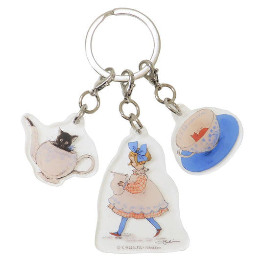 3連アクリルキーホルダー キーリング くらはしれい 紅茶 学研ステイフル 3チャーム アクキー おしゃれ レトロ ガーリー メール便可