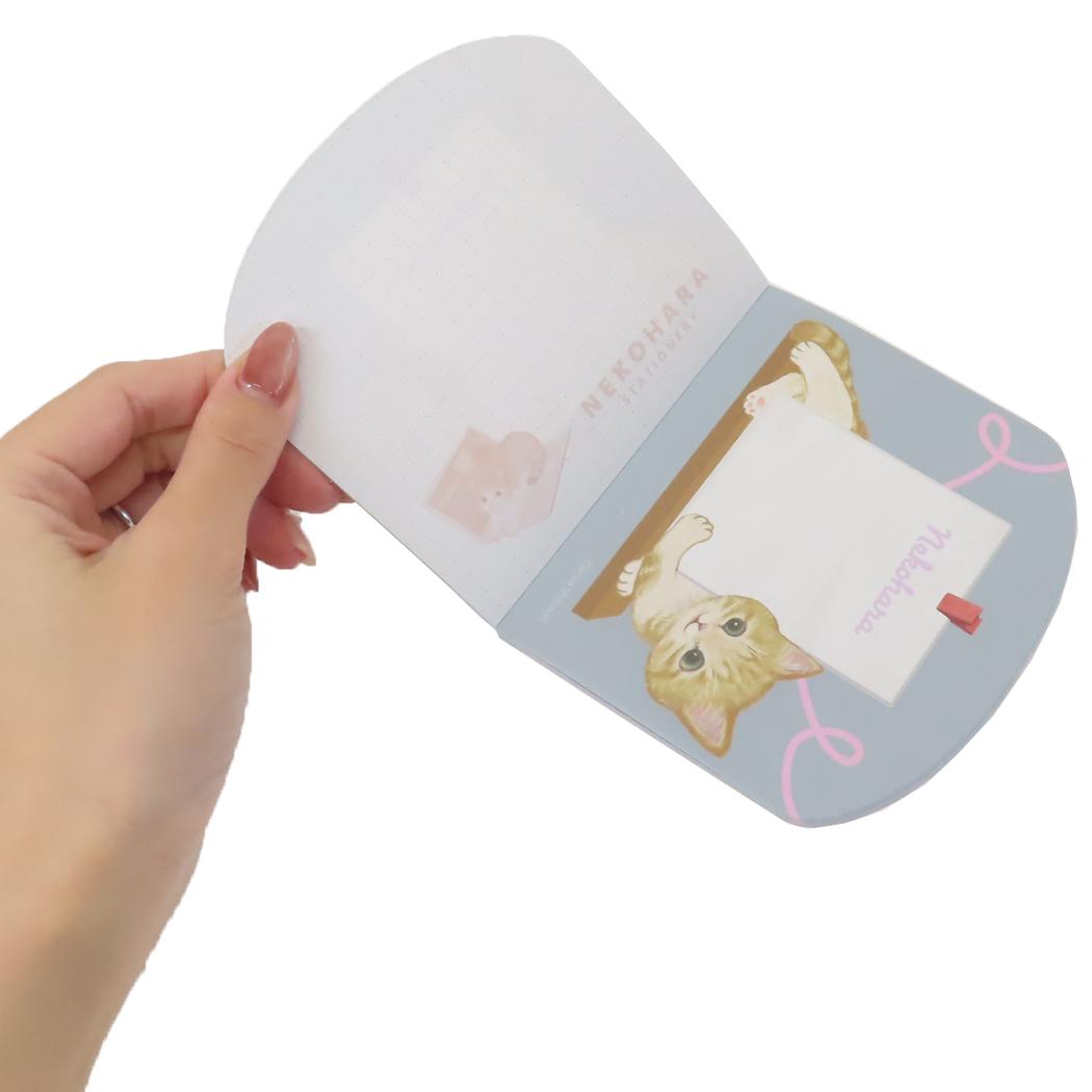 ダイカットメモ メモ帳 ねこハラ グレー 新入学 ねこ 学研ステイフル 新学期準備文具 かわいい メール便可