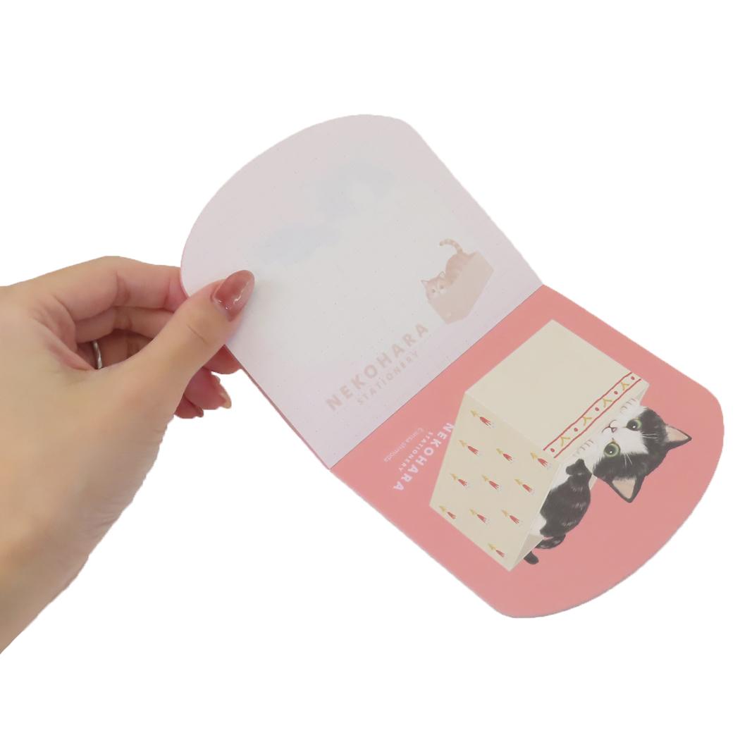ダイカットメモ メモ帳 ねこハラ ピンク 新入学 ねこ 学研ステイフル 新学期準備文具 かわいい メール便可
